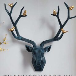 đầu tượng huơu treo tường trang trí decor