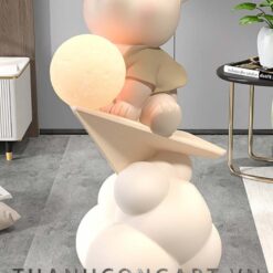 tượng chú gấu dễ thương trang trí decor
