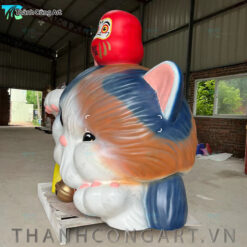 mô hình mèo thần tài siêu dễ thương composite