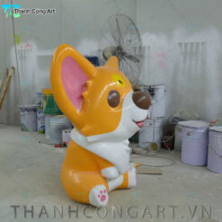 tượng chú chó corgi