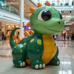 mô hình mascot khủng long xanh